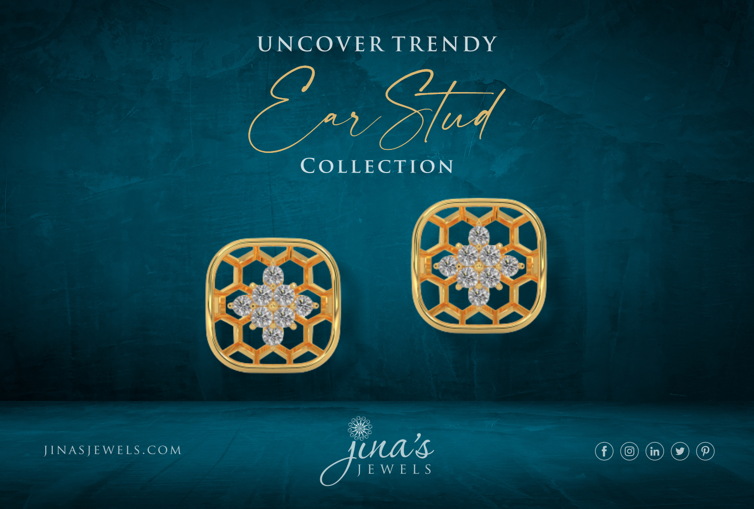 Uncover Trendy Ear Stud Collection available on the best online jewelry store by Jinas Jewels.