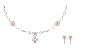 Diamond & Gold filigree Chain Necklace -  Elan Collection