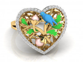 Diamond Enamel Ring - Nature's Collection