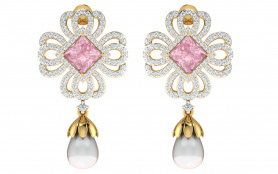 Diamond, Sapphire  & Pearl Earring