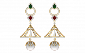 Diamond, Pearl & Gemstone Earring