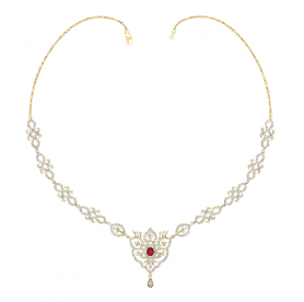 Diamond & Garnet Necklace & Earring