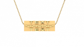 Gold Inscribed Bar Necklace