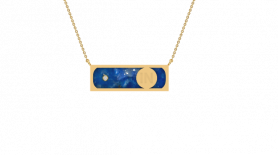Lapis Lazuli & Diamond Bar Inlay Pendant