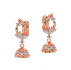Floral  Gold & Diamond  Earring