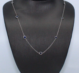 Sapphire Station Chain Necklace