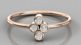 Four Diamonds Casual Diamond Ring - For Her