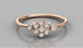 Casual Diamond Floral Ring