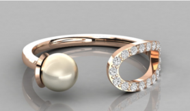 Pearl & Diamond  Cuff Ring
