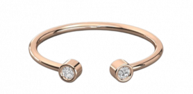 Bezel Diamond Cuff Stack Ring