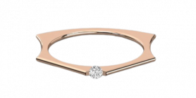 Single Diamond Stack Ring
