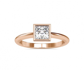 Bezel Solitaire Diamond Promise Ring for Her