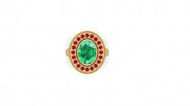 Diamond $ Gemstone Ring - Vintage Collection  