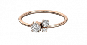 Three Stone Casual Diamond Ring - For Her