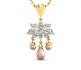 Lotus Drop Diamond  Pendant