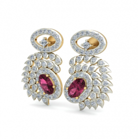 Diamond & Ruby Earring - Birthstone Collection