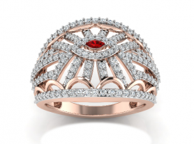  Diamond & Gemstone  Cocktail Ring