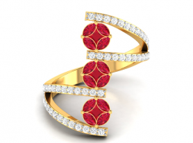 Trinity Diamond and Gemstone  Ring
