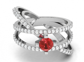 Diamond and Gemstone Infinity Ring